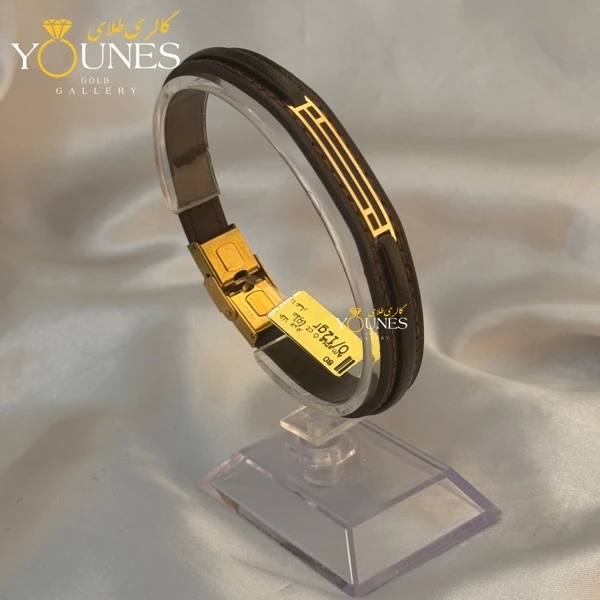 دستبند طلا چرم مردانه L186